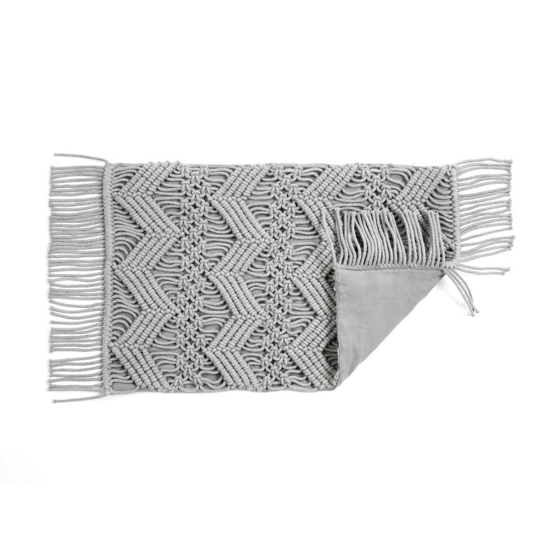 Lush Decor Studio Chevron Macrame Decorative Pillow Cover