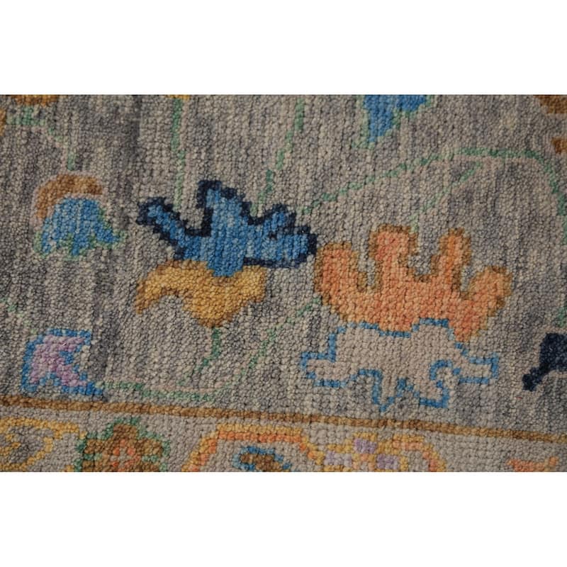Floral Oushak Indian Area Rug Hand-Knotted Bedroom Wool Carpet - 7'10"x 9'9"