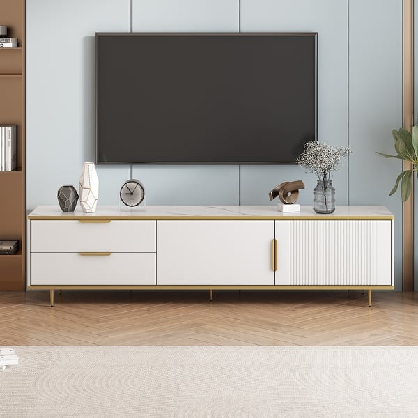 Modern TV Stand for 65+ Inch TV, TV Console Table with Storage 