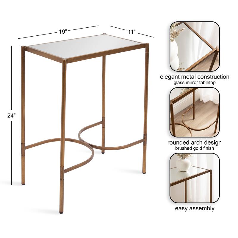 Kate and Laurel Catriona Side Table Mirror and Metal