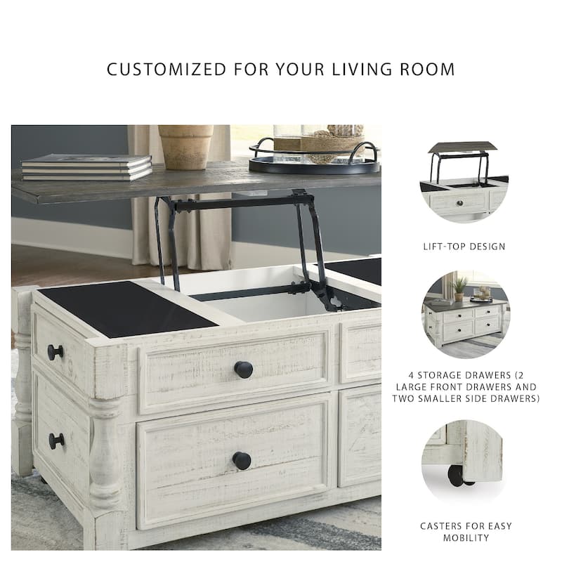 Signature Design by Ashley Havalance White/Gray Lift Top Cocktail Table - 26"W x 46"D x 20"H