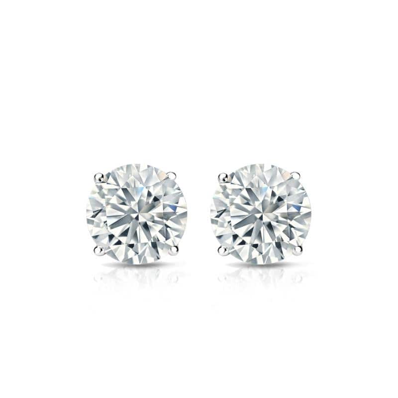 Auriya 14k Gold Lab Grown Round Diamond Stud Earrings 0.50 to 5.00 ct. tw. Screw-Back (F-G VS)