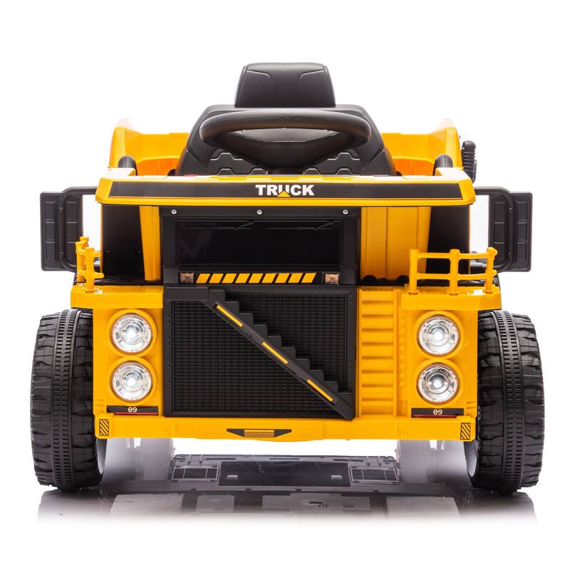 12V Kids Ride On Dump Truck W/Parents Control,2wd,Rear-Wheel Suspension,Electric Dump Bed And Extra Shovel,For Kids 3-5
