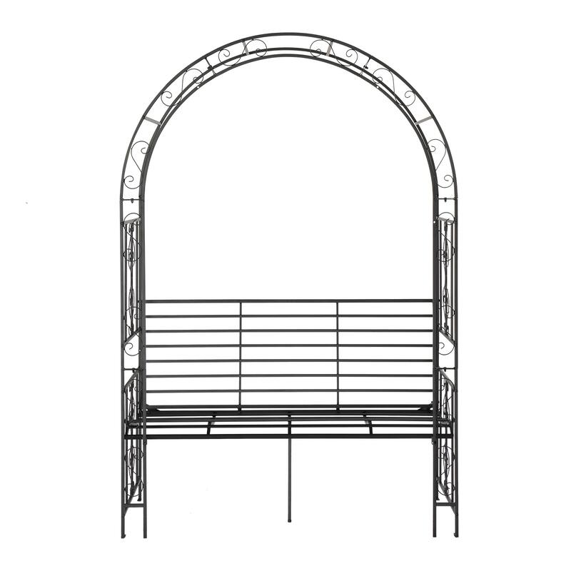 79.5” High Black Metal Garden Trellis for Roses Climbing Flowers Vines and Outdoor Gardens - 53.4” x 23” x 79.5”