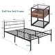 preview thumbnail 13 of 17, 3-pieces Platform Bed Frame and Glass Top Nightstands Set of 2
