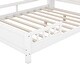 preview thumbnail 6 of 10, Wood Full Size Platform Bed with LED Light, Storage Headboard and Safety Guardrail for Bedroom, White