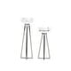 preview thumbnail 3 of 6, White Stainless Steel Glam Candle Holder (Set of 2) - 4 x 4 x 13