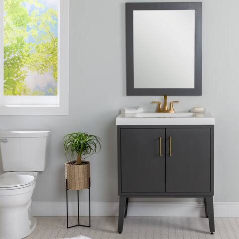 Spring Mill Cabinets 30" Darya Bathroom Vanity With 2-Doors, 1 Drawer, and White Sink Top