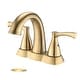 preview thumbnail 11 of 10, BATHLET Widespread Bathroom Sink Faucet with Metal Pop Up Drain Assembly Brushed Gold