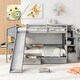 preview thumbnail 2 of 32, Gray Twin Over Twin Bunk Bed with Slide, Drawers, Storage, and Desk for Kids