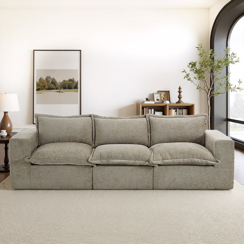 Comfy Cloud Couch Plush Modular Sectional Sofa For Living Room - Camel/3 piece - Symmetrical