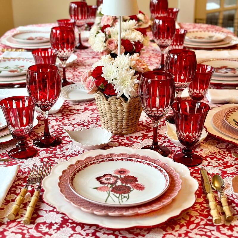 Carmen Red and White Tablecloth