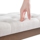 preview thumbnail 20 of 57, Button-Tufted Bench for End of Bed, Entryway Bench Beige/ Black/ Brown Solid Wood, Leather, Fabric 44-inch