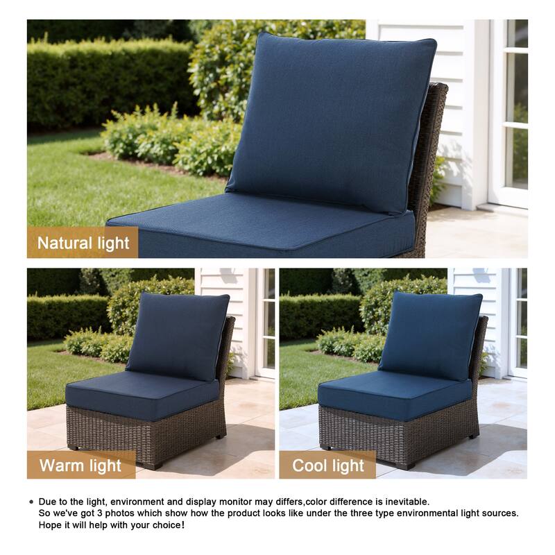 4.7" Thick Sunbrella Outdoor Cushion Set with Back and Seat Cushion