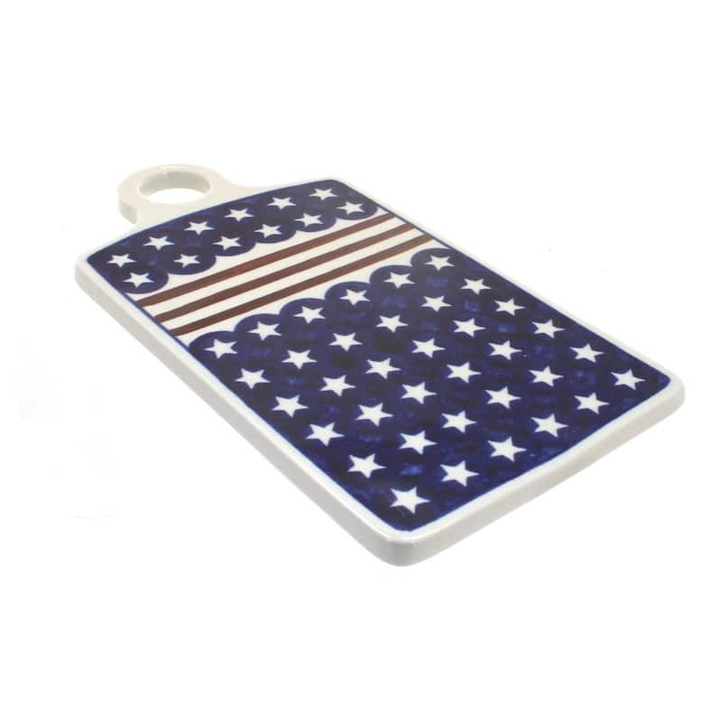 Blue Rose Polish Pottery 1064 Zaklady Cutting Board - Stars & Stripes