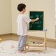 preview thumbnail 10 of 9, 2-in-1 Natural Wooden Double-Sided Wooden Magnetic Whiteboard Chalkboard Art Easel - 19.29”L x 17.12”W x 39.37”H