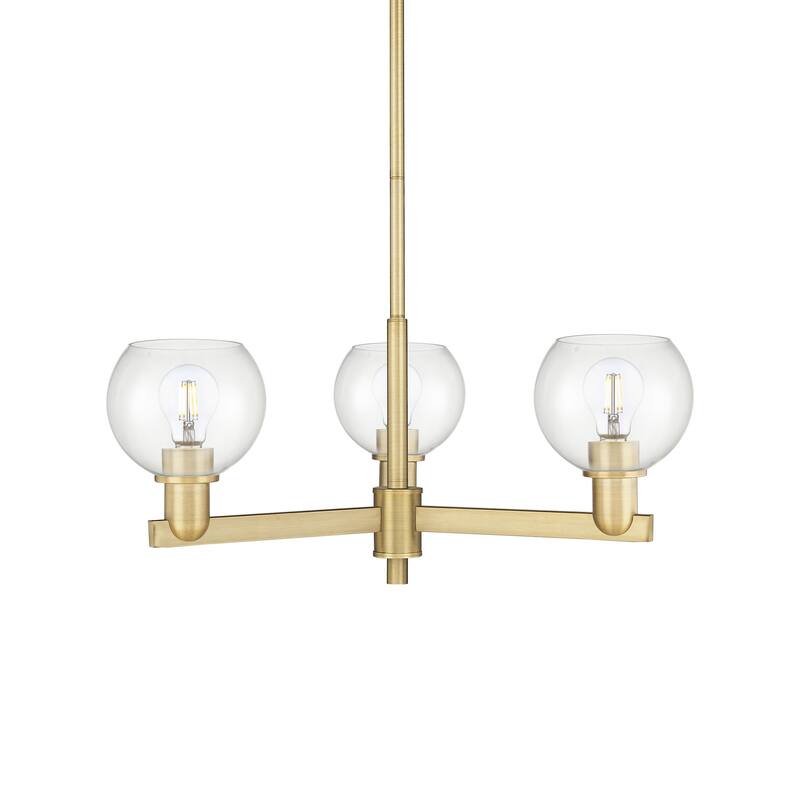 Innovations Lighting 716-3CR-10-28 Athens Chandelier Athens 3 Light - Brushed Brass / Clear