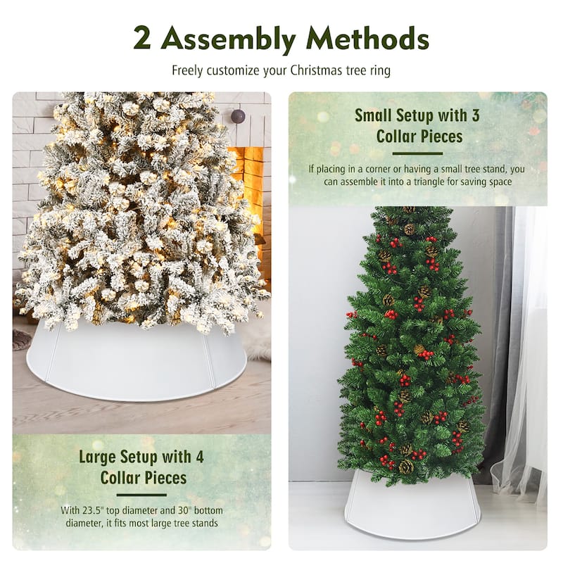 Galvanized Metal Christmas Tree Collar 30 Inch Diameter Base