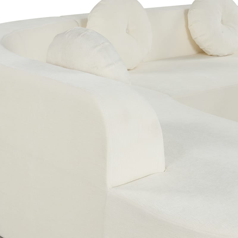 Christopher Knight Home - Mirod 122'' Extra Large Sectional Sofa with Elegant Curved Design and Plush Round Cushions