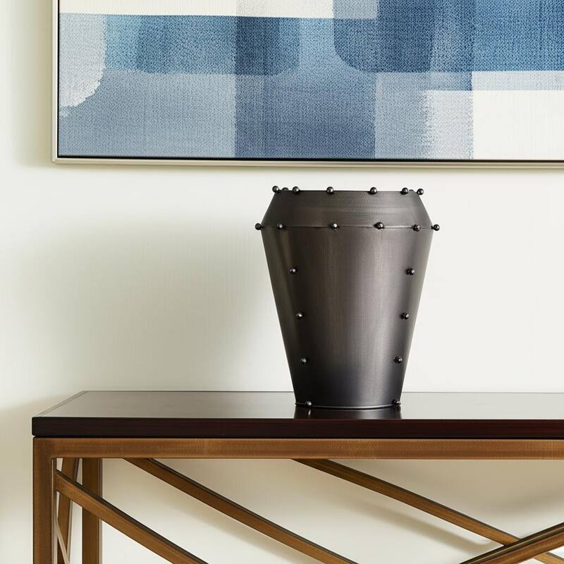 12" Gray Metal Table Vase - 9.84 - Gray - 9.84