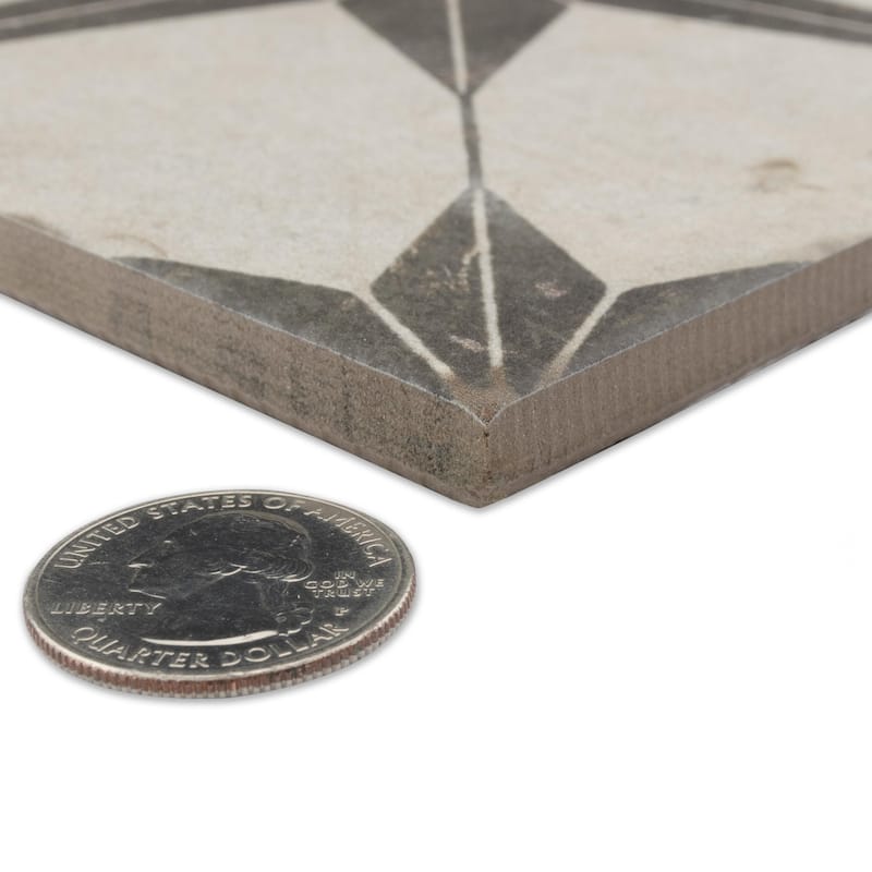 Merola Tile Kings Star Supernova Nero 17-3/4" x 17-3/4" Porcelain Floor and Wall Tile