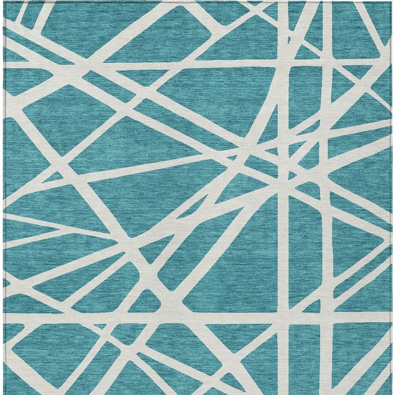 HomeRoots Geometric Transitional Rectangle Outdoor Rug