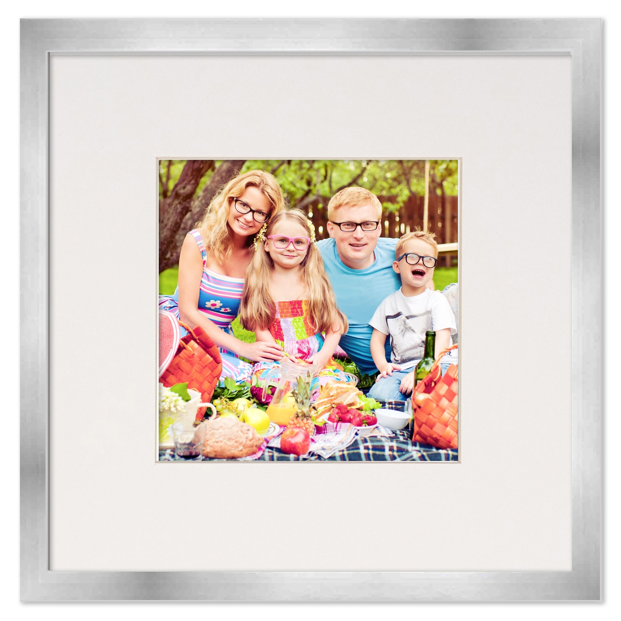 8x8 Frame with Mat - White 11x11 Frame Wood Made to Display Print