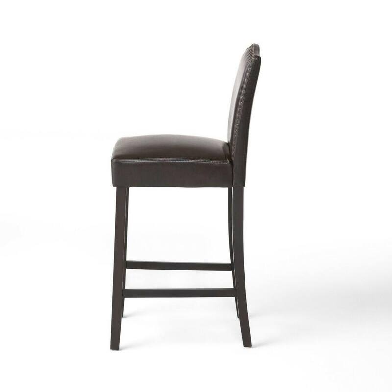 Barstools Set of 2, Counter Height Upholstered Bar Stools for Kitchen Island, Rubberwood Legs 300LBS Weight Capacity