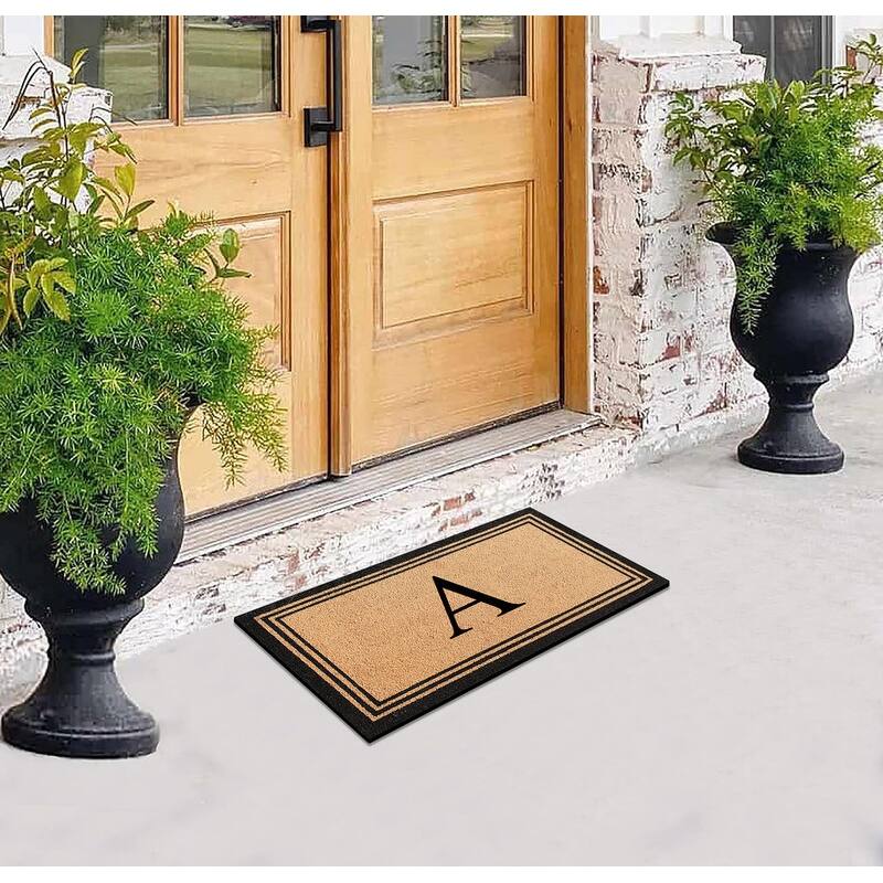 A1HC Natural Coir Doormat with Heavy Duty PVC Backing,0.75 Inch Pile Height, Perfect for Outdoor Use