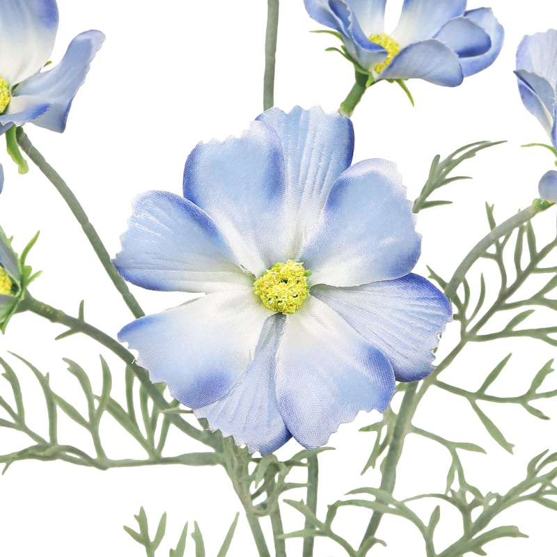 Set of 6 Blue Artificial Cosmos Flower Stem Spray 24in - 24" L x 6" W x 6" DP