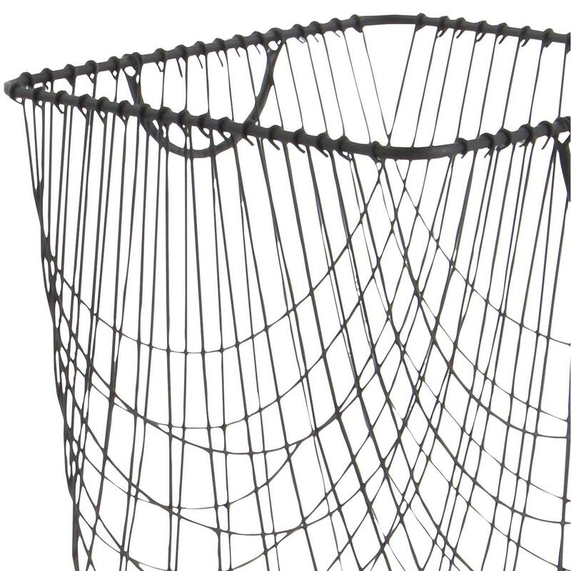 Metal Deep Set Wire Mesh Rolling Laundry Basket Storage Cart with Handles - Black, Gold, White - CosmoLiving by Cosmopolitan