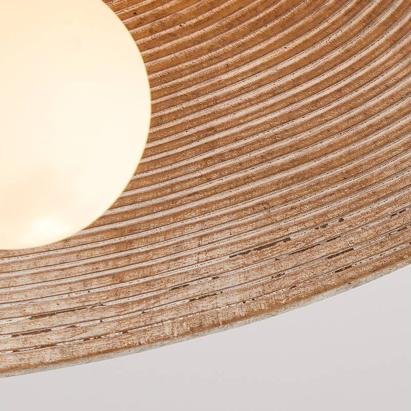 11" Farmhouse Distressed White 1-Light LED Semi-Flush Mount Ceiling Light