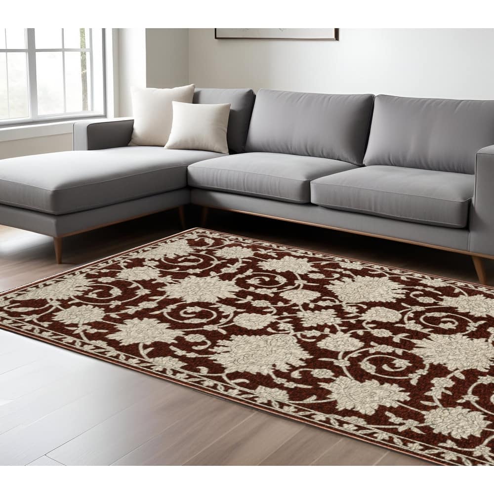 HomeRootsFloral Traditional Rectangle Area Rug