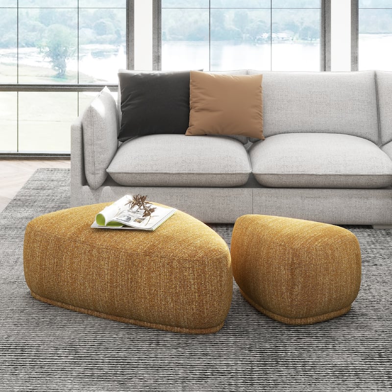 Pebble 44" & 26" Rounded Triangle Cocktail Ottoman Set