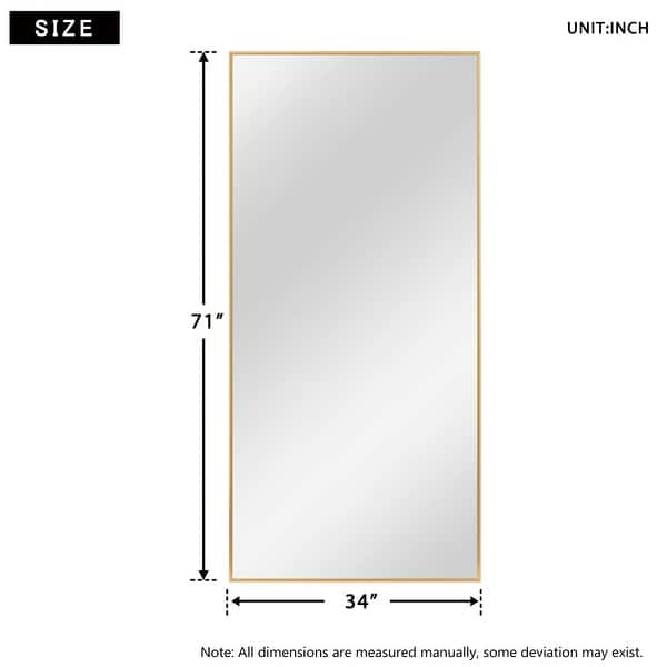 dimension image slide 1 of 13, Modern Framed Full Length Mirror