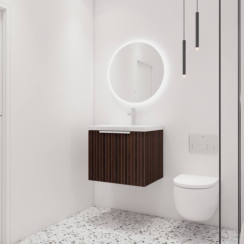 Malwee 24"/30"/36"/48" Bathroom Vanity with Sink, Floating Bathroom Vanity with Soft Close Door