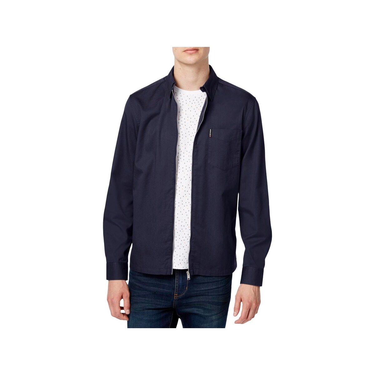 Shop Ben Sherman Mens Casual Shirt Collared Zip Front Xxl