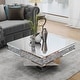 preview thumbnail 2 of 3, Glam Triple Mirror Diamond Coffee Table Accent Table