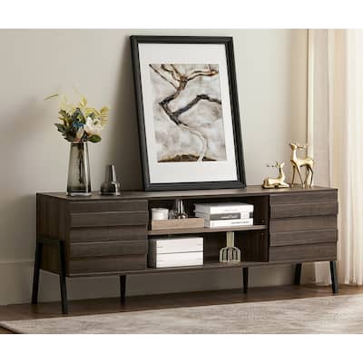 Mid-Century Modern TV Stand Wood TV Console Storage Cabinet RusticOak - 59"