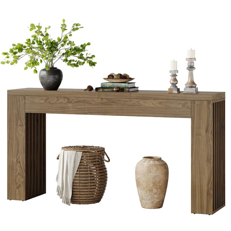 59'' Farmhouse Wood Console Sofa Accent Table for Entryway Foyer