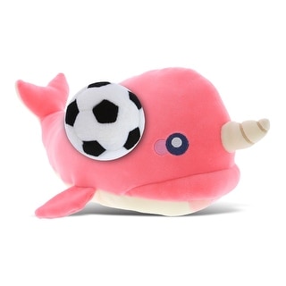 Dollibu Huggable Pink Narwhal Stuffed Animal With Soccer Ball Plush 