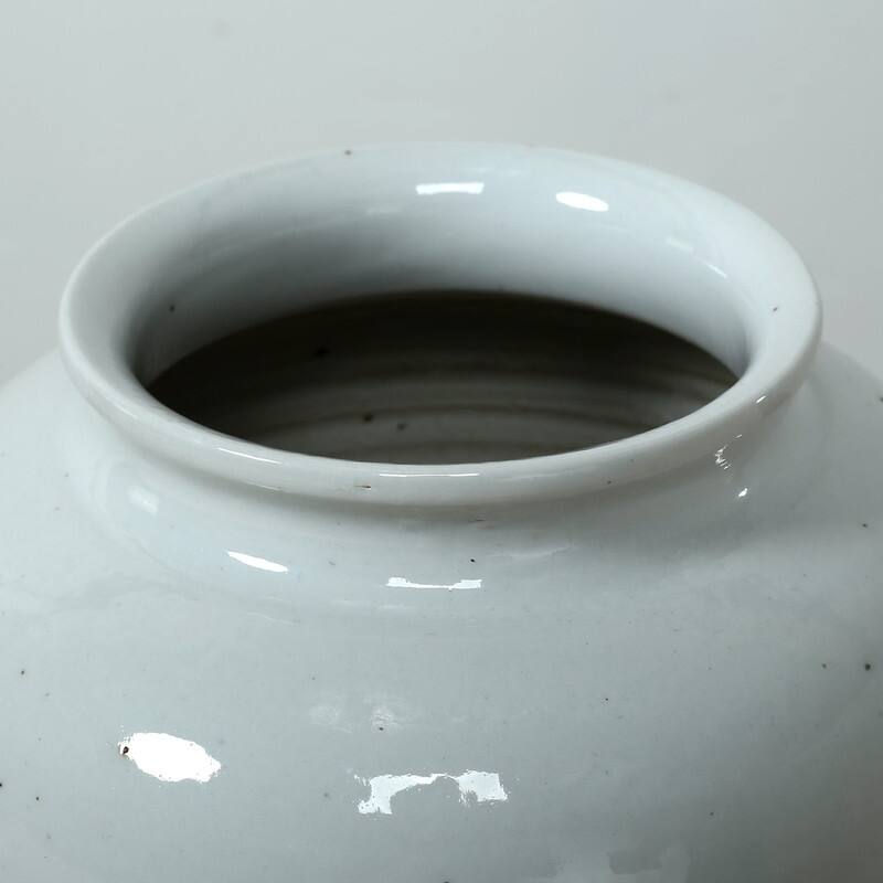 9" Wide Clara Round Vase with Unglazed Base