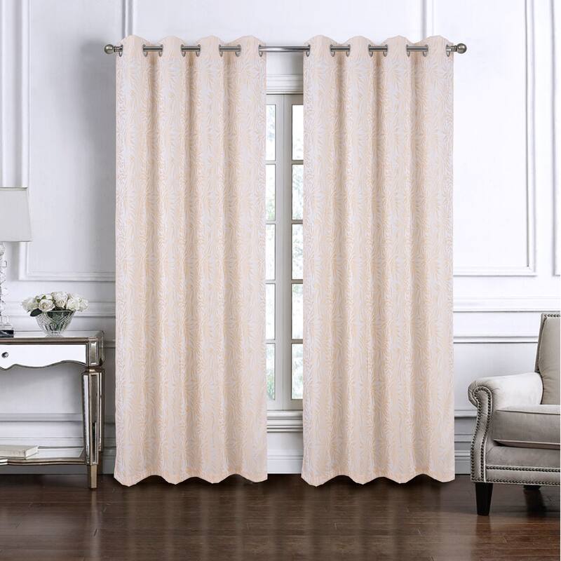 Liana Leaves Woven Jacquard Window Curtain
