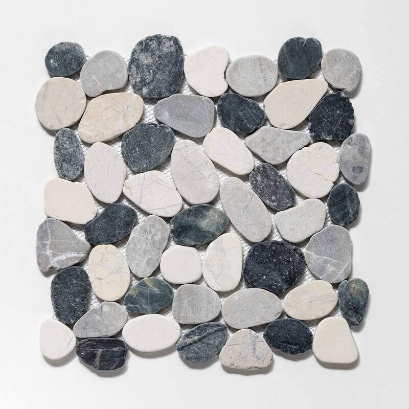 Sliced Pebble 11 in. x 11 in. Mesh-Mounted Mosaic Wall and Floor Tile