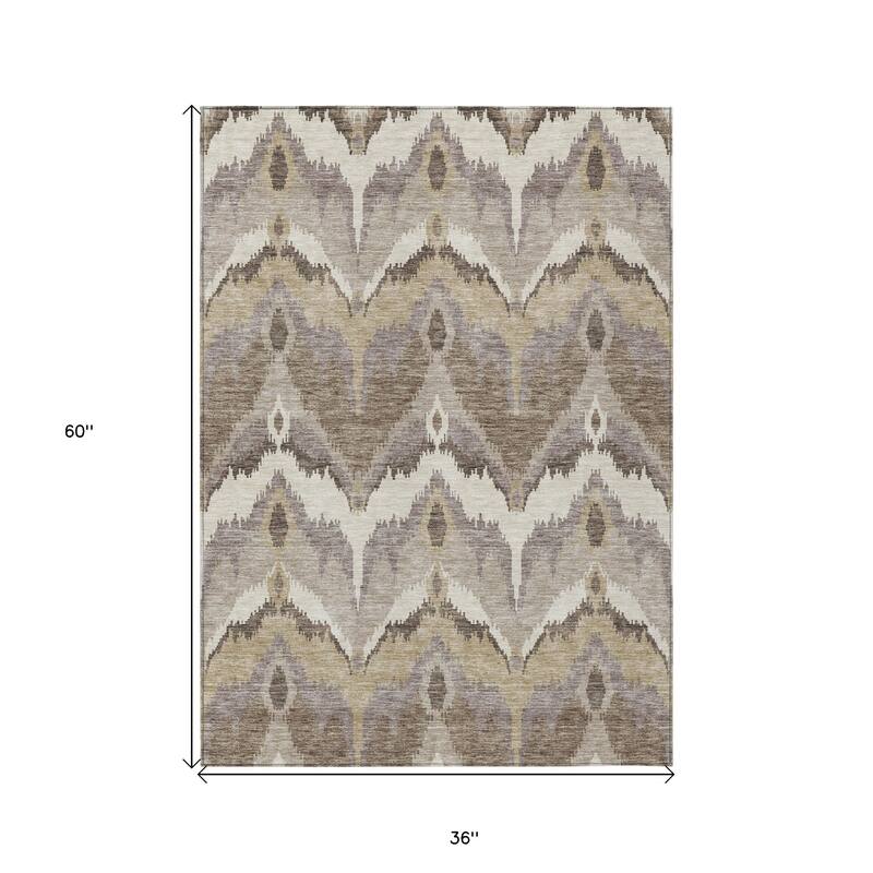 HomeRoots Ikat Transitional Rectangle Outdoor Rug