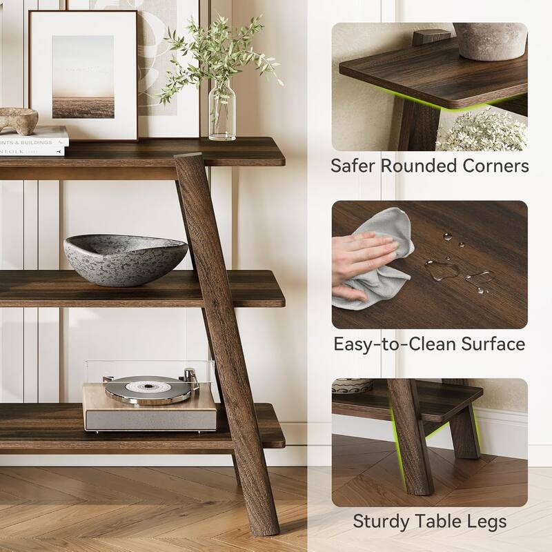 41.3" Entryway Table Console Tables, 3-Tier Sofa Table Narrow Long with Open Storage Shelves