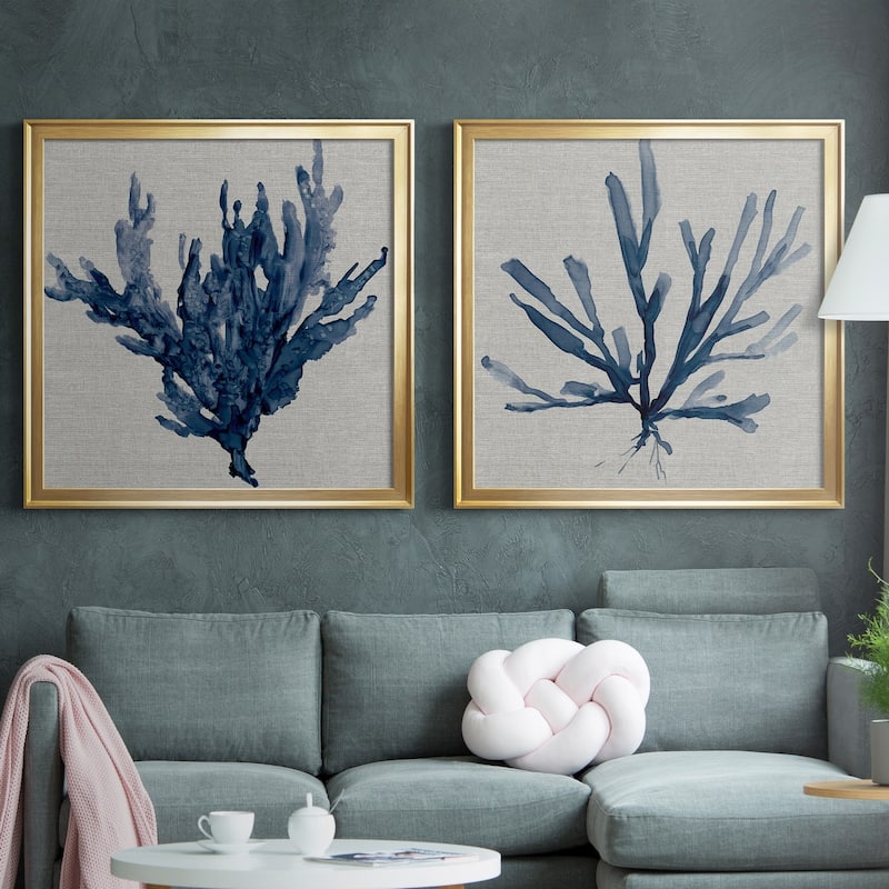 Linen Sea Coral I Premium Framed Canvas - Ready to Hang