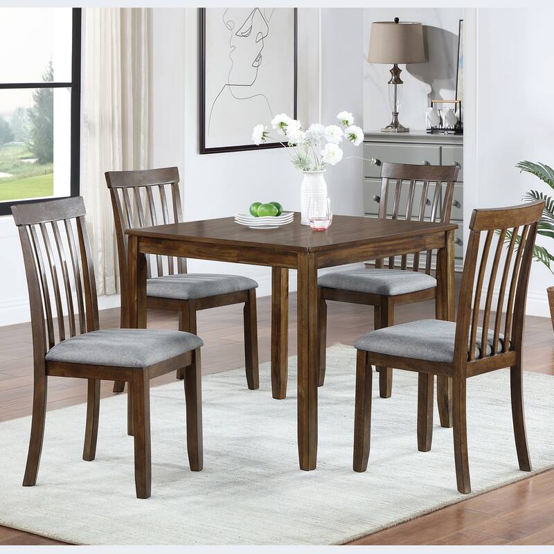 5 Piece Dining Set with 4 Upholstered Chairs