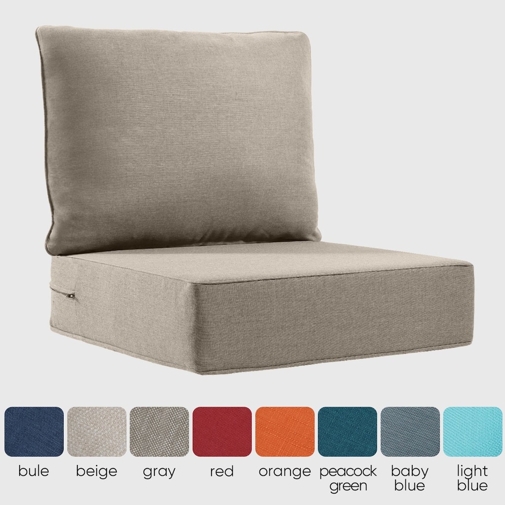 Outdoor Deep Seat Cushion 24 x 24 x 6 Inch - Grey - 6 Inch