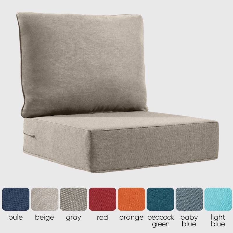 Outdoor Deep Seat Cushion Set 24 x 24 x 6 Inch - Grey - 6 Inch